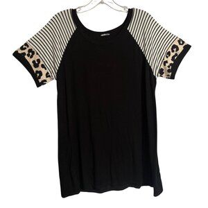 Heimish Tunic Length Tee Womens Medium Raglan Short Sleeve